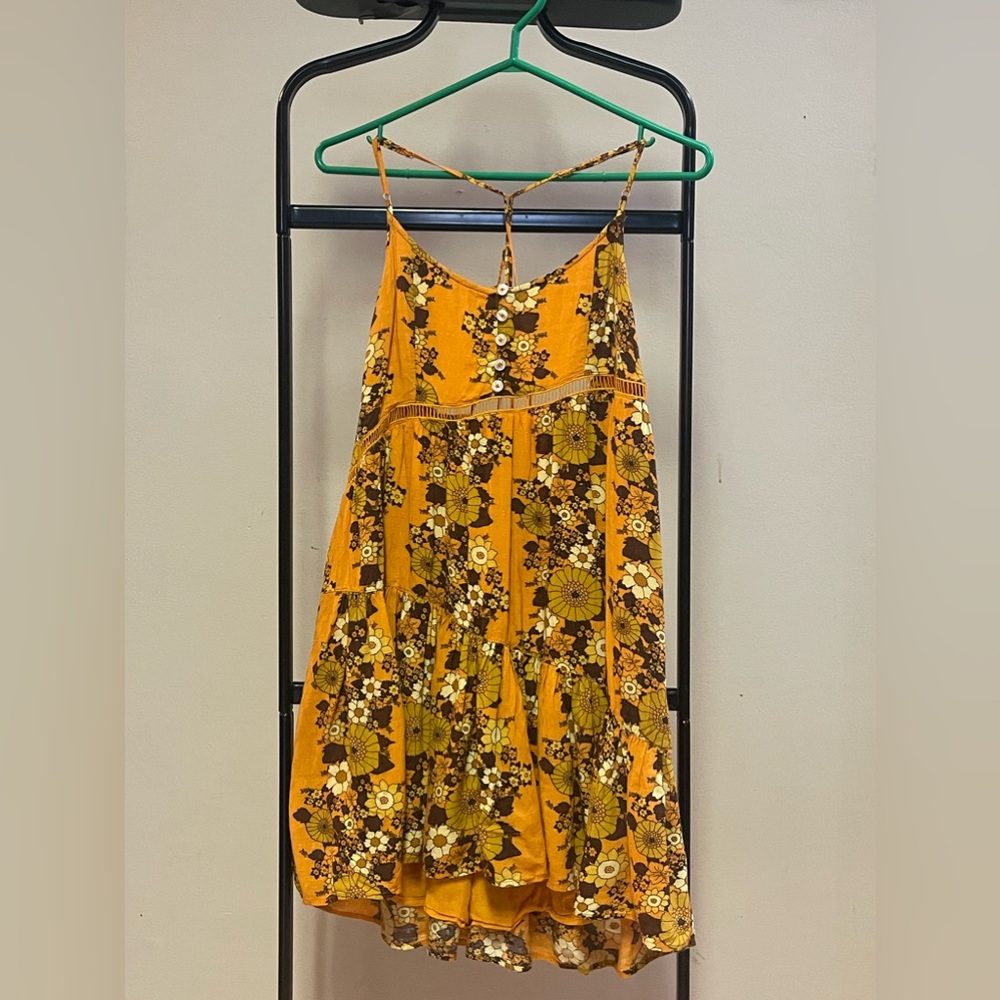 asymmetrical floral strappy dress